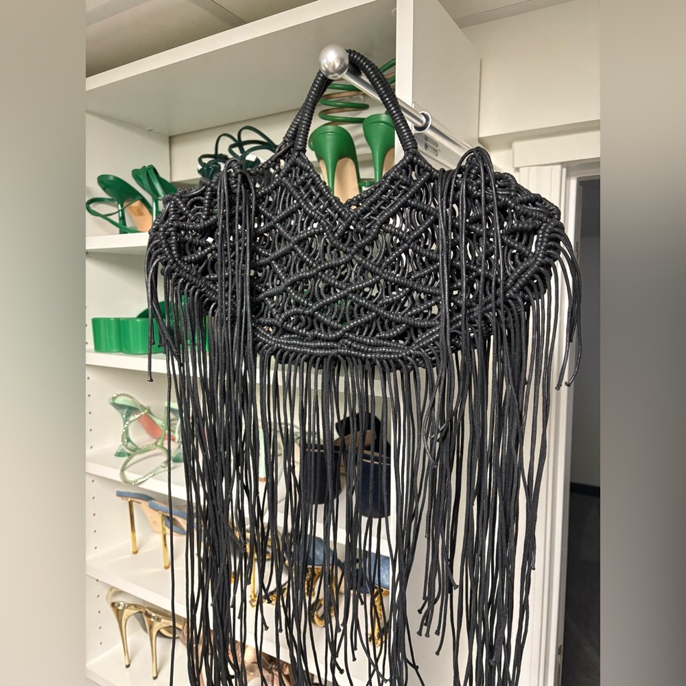 Black Fringe Hobo Bag